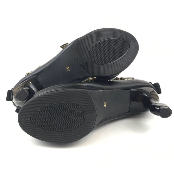 Black Lolita Liz Lisa Deary Unique Table Leg Heels Criss Cross Buckles size 40 - Picture 13 of 16